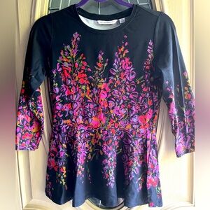 Isaac Mizrahi floral peplum top XXS